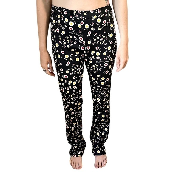 VINTAGE 80s MOSCHINO Floral Print Spell Out Pants - Picture 2 of 15